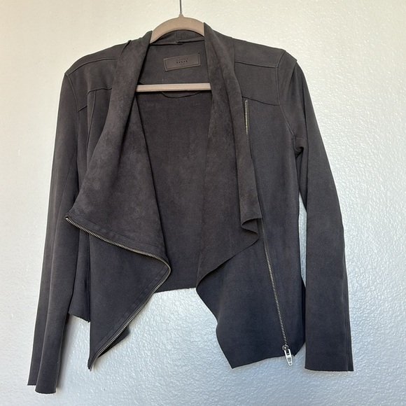 BLANK NYC for women size XS Faux Suede Asymmetric Zipper in gray - Picture 9 of 11